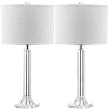 Load image into Gallery viewer, Tyrone 27 in. Clear Crystal Column Table Lamp with White Shade (Set of 2) - #129CE
