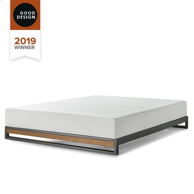 Permelia Low Profile Platform Bed Black/Wood 200CDR