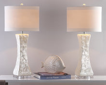 Load image into Gallery viewer, Shelley 30 in. White Concave Table Lamp with Off-White Shade (Set of 2) - #122CE
