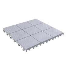 Load image into Gallery viewer, 11.5 in. x 11.5 in. Outdoor Interlocking Polypropylene Patio and Deck Tile Flooring in Grey (Set of 18) MRM3110
