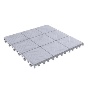 11.5 in. x 11.5 in. Outdoor Interlocking Polypropylene Patio and Deck Tile Flooring in Grey (Set of 18) MRM3110