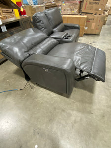 Saul Reclining Sectional Sofa with Console Gray