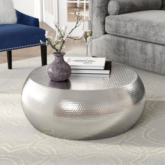 Dunbar Metal Drum Coffee Table Silver(1248)