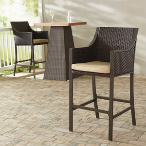 Liggins 30" Patio Bar Stool with Cushions Set of 2(863)
