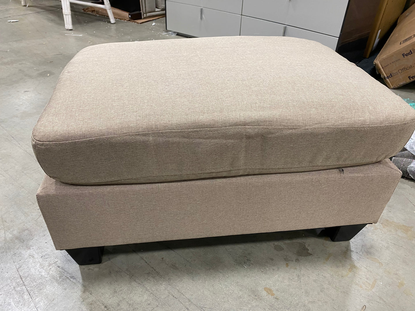 Hemphill Ottoman with Cushion Beige