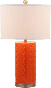 Roxanne 2-Piece Standard Lamp Set Orange with Off-white Shades #486HW