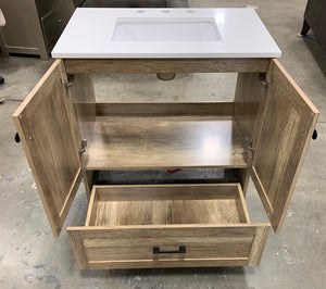 30 inch Single Bathroom Vanity in Natural Oak 922CDR