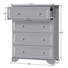 Load image into Gallery viewer, Essex 4 drawer dresser-Gray #241-NT
