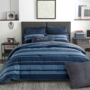 Longpoint Reversible 3pc Comforter Set Full/Queen Blue Multi(1896RR)