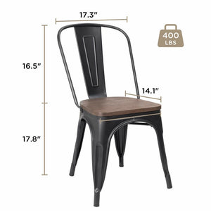 Glennie Metal Slat Back Side Chair 4pk Black AS IS(1105)