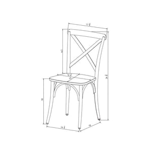 Malden French Bistro Dining Chair Set of 2 Black(644)