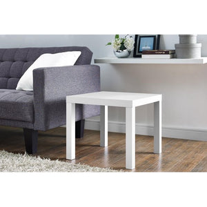 Parsons Square End Table in White(1385)