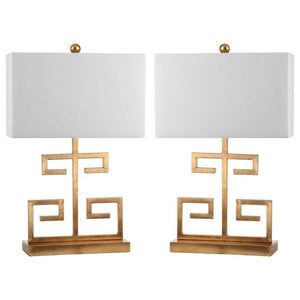 Greek 24 in. Gold Key Table Lamp with Off-White Shade (Set of 2) - #148CE