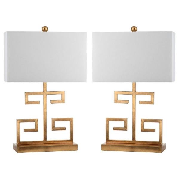 Greek 24 in. Gold Key Table Lamp with Off-White Shade (Set of 2) - #148CE