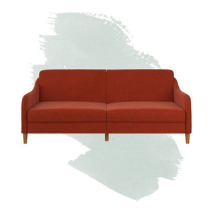 Joy 77" Round Arm Sleeper Burned Orange #354HW