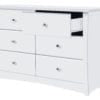 White Crescent 6 Drawer Double Dresser - #47CE