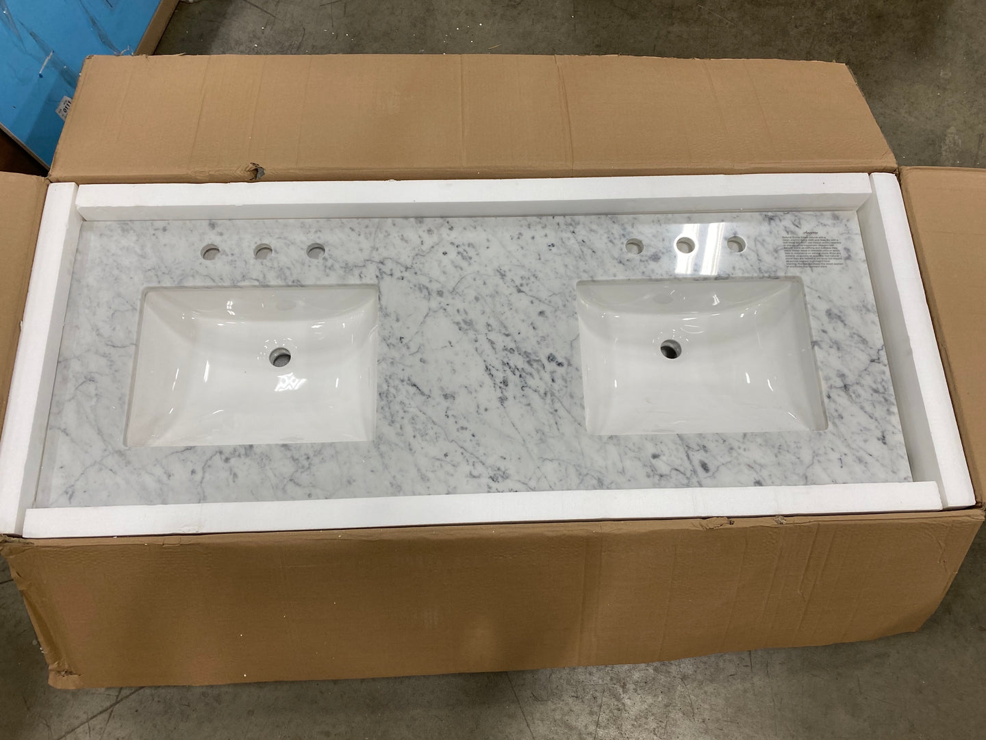 Anncere Audrey 60” x 22“ Double Sink Marble Vanity Top(767)