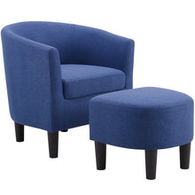 Load image into Gallery viewer, Adisen Cloud Barrel Chair and Ottoman Blue - 769CE
