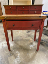 Load image into Gallery viewer, Abigail 7 Drawer Fold Down Desk in Egyptian Red/Oak
