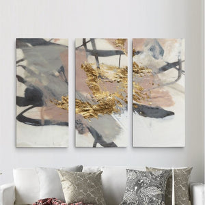 A Premium 'Golden Blush II' Print Multi-Piece Image on Canvas 24" H x 36" W x 1.5" D Size #52HW