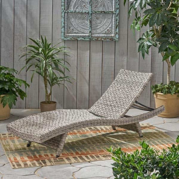 Crete Grey Wicker Outdoor Chaise Lounge(1520)