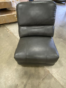 Saul Leather Sectional Armless Chair Gray AS IS
