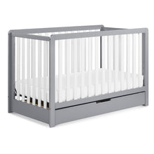 Load image into Gallery viewer, Gray/White Colby 4-in-1 Convertible Crib with Storage 220CDR
