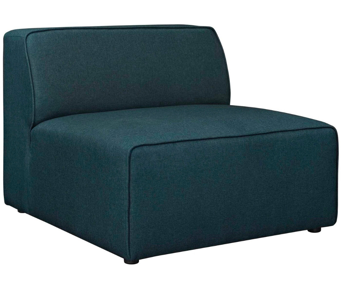 Worthley Armless Chair-Blue Polyester Blend #3084