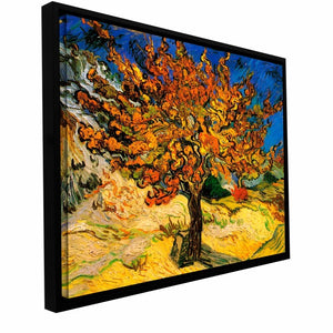 Mulberry Tree' by Vincent Van Gogh - Floater Frame Painting Print on Canvas 24x32(1766RR)