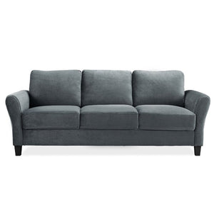 Celestia Microfiber / Microsuede 78.75" Flared Arm Sofa Gray(1168)