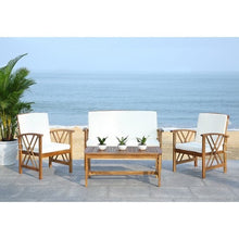 Load image into Gallery viewer, Safavieh Outdoor Living Fontana 4 Pc Outdoor Set - Beige/White #242HW
