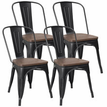 Load image into Gallery viewer, Glennie Metal Slat Back Side Chair 4pk Black AS IS(1105)
