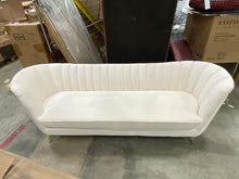 Load image into Gallery viewer, Lilo Velvet 88&quot; Flared Arm Sofa Cream
