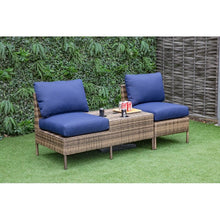 Load image into Gallery viewer, Savigny Outdoor 2 piece seating group with cushions-Navy #3081
