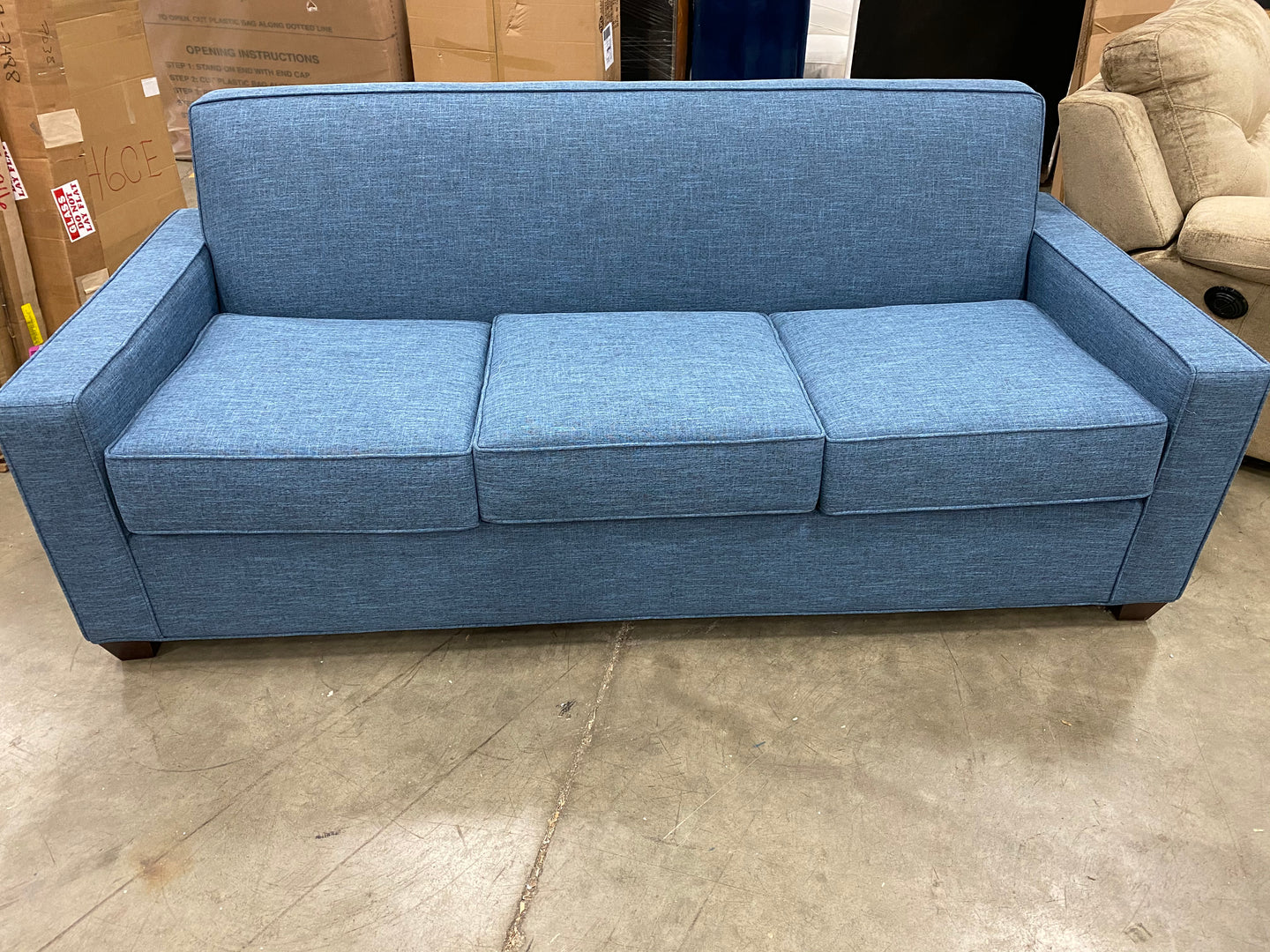 Avery Queen Sleeper Sofa Anchor Blue/Mahogany (mattress included!)