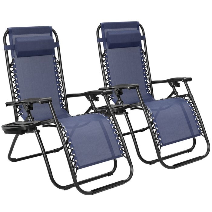 Bermudes Reclining Zero Gravity Chair 2pk Dark Blue(1119)