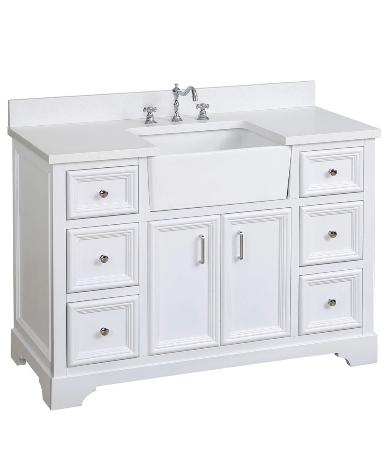 Bathroom Vanity, Base: White, 48
