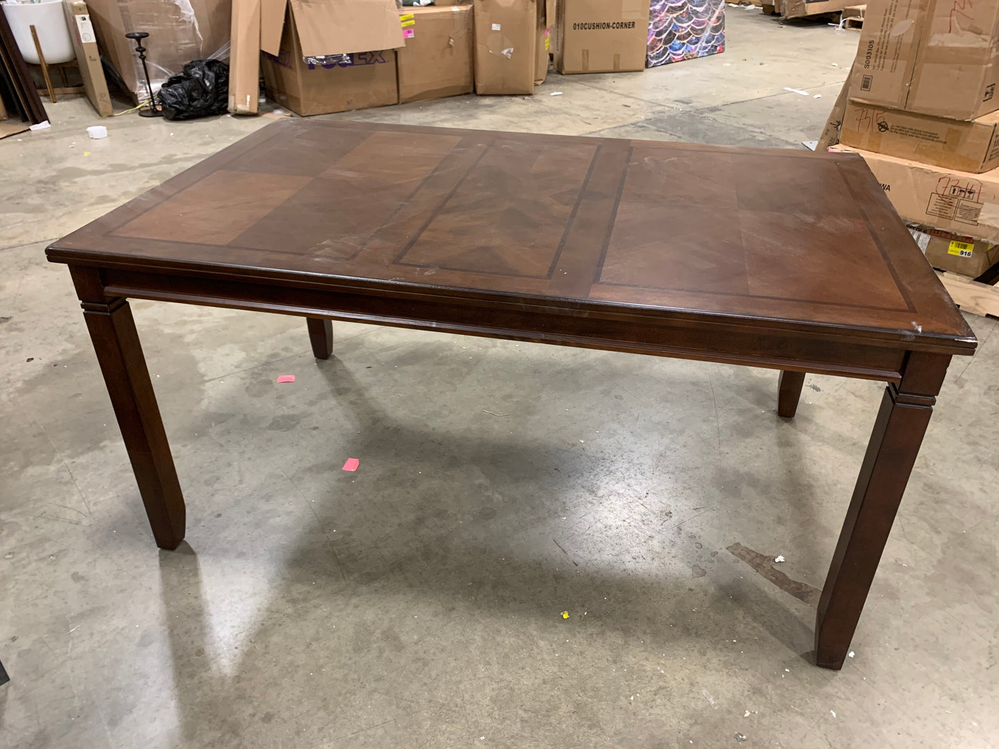 31”H x 62”L x 38”W Dining table