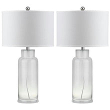 Load image into Gallery viewer, Bottle 29 in. Clear Glass Bottle Table Lamp with White Shade (Set of 2) AS IS 3127RR
