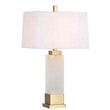 Load image into Gallery viewer, SET OF 2 Rozella Alabaster 29.5 in. White/Gold Marble Table Lamp #179CE
