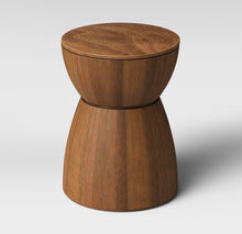 Load image into Gallery viewer, Prisma Round Natural Wood Turned Drum Accent Table #3107
