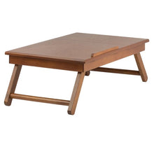 Load image into Gallery viewer, Alden Lap Desk, Flip Top With Drawer, Foldable Legs Teak Brown AS IS(1421)
