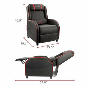 Ergonomic Manual Recliner with Massage Black/Red(1122)