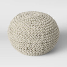 Load image into Gallery viewer, Cloverly Chunky Knit Pouf Cream(1440)
