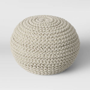 Cloverly Chunky Knit Pouf Cream(1440)