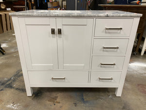 42" Single Sink Vanity White 3510RR-OB