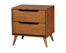 Load image into Gallery viewer, Mollie Mid-Century 2 Drawer Nightstand Color Light-Oak #18HW
