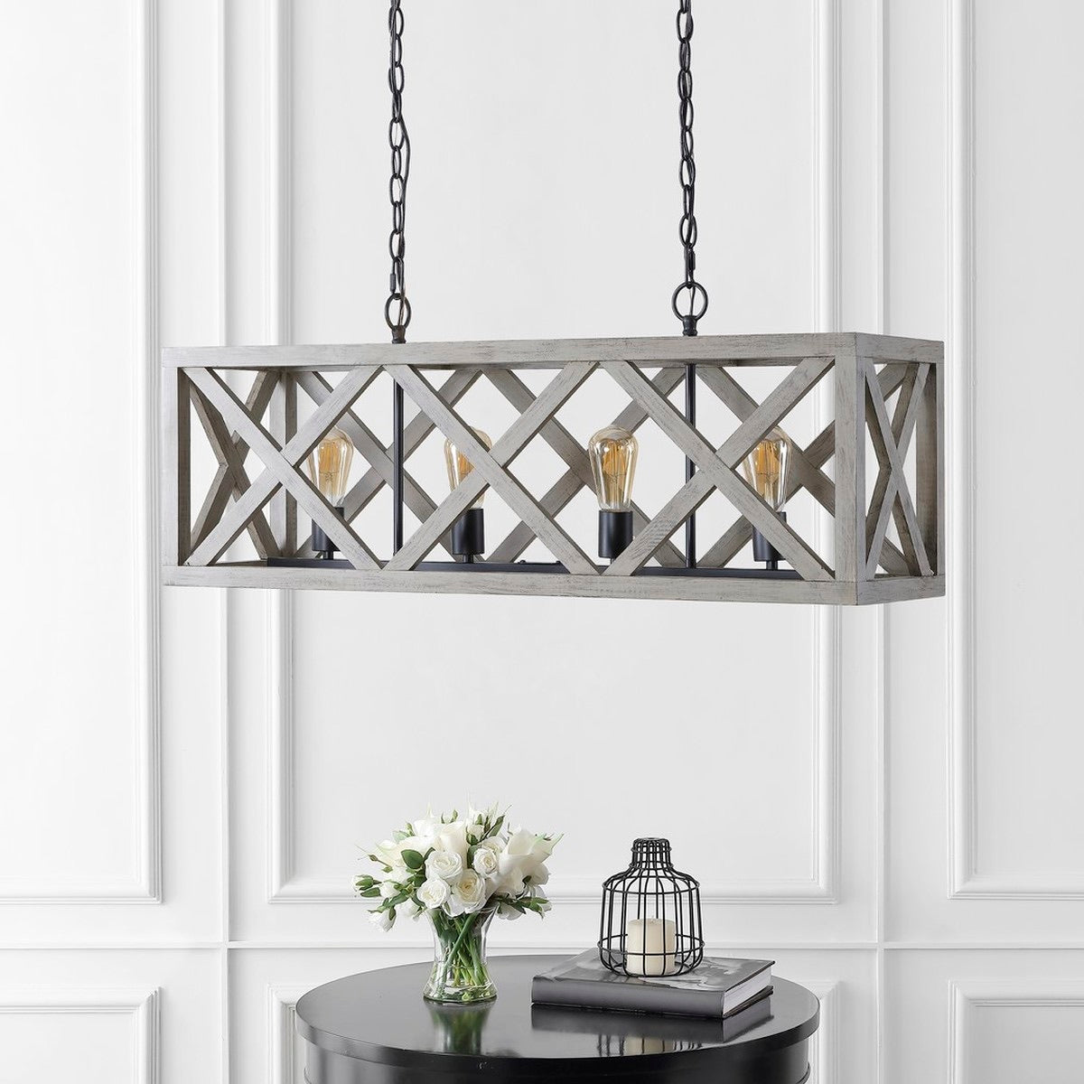 Sagan Black Farmhouse Geometric LED Pendant Light #532HW