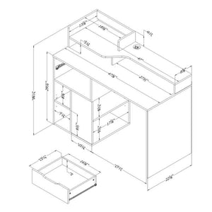Rectangular 1 -Drawer Computer Desk with Hutch(487)