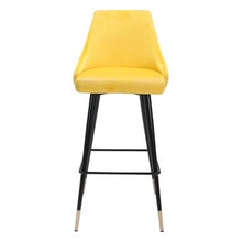 Load image into Gallery viewer, Zuo Modern Piccolo Bar Stool Single Yellow Velvet(1560)
